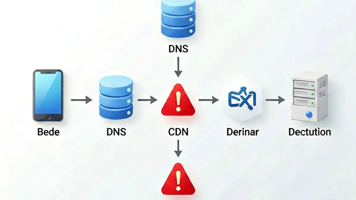 示意图：DNS解析路径与CDN节点分布，说明麻豆官网入口失效的技术原因